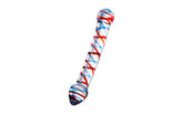 Sexus Curved Glass Dildo 20cm Blue & Red Glass Sex Toys
